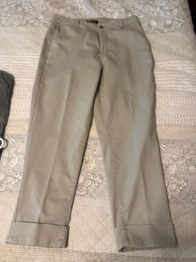 d. jeans Straight-Leg Cropped Chinos in Light Taupe